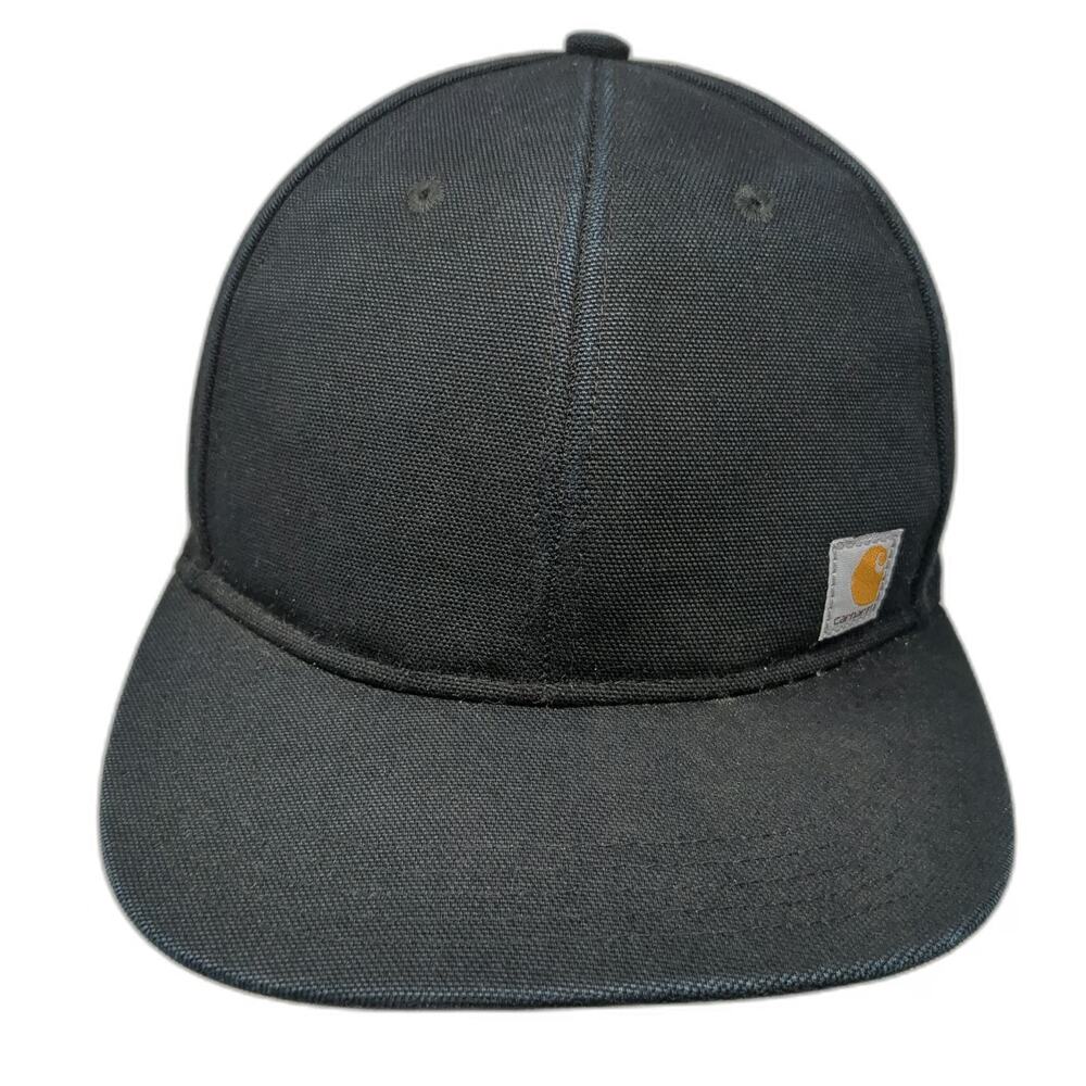 Carhartt Snapback Hat Black One Size Logo Patch Embroidered Canvas Adjustable